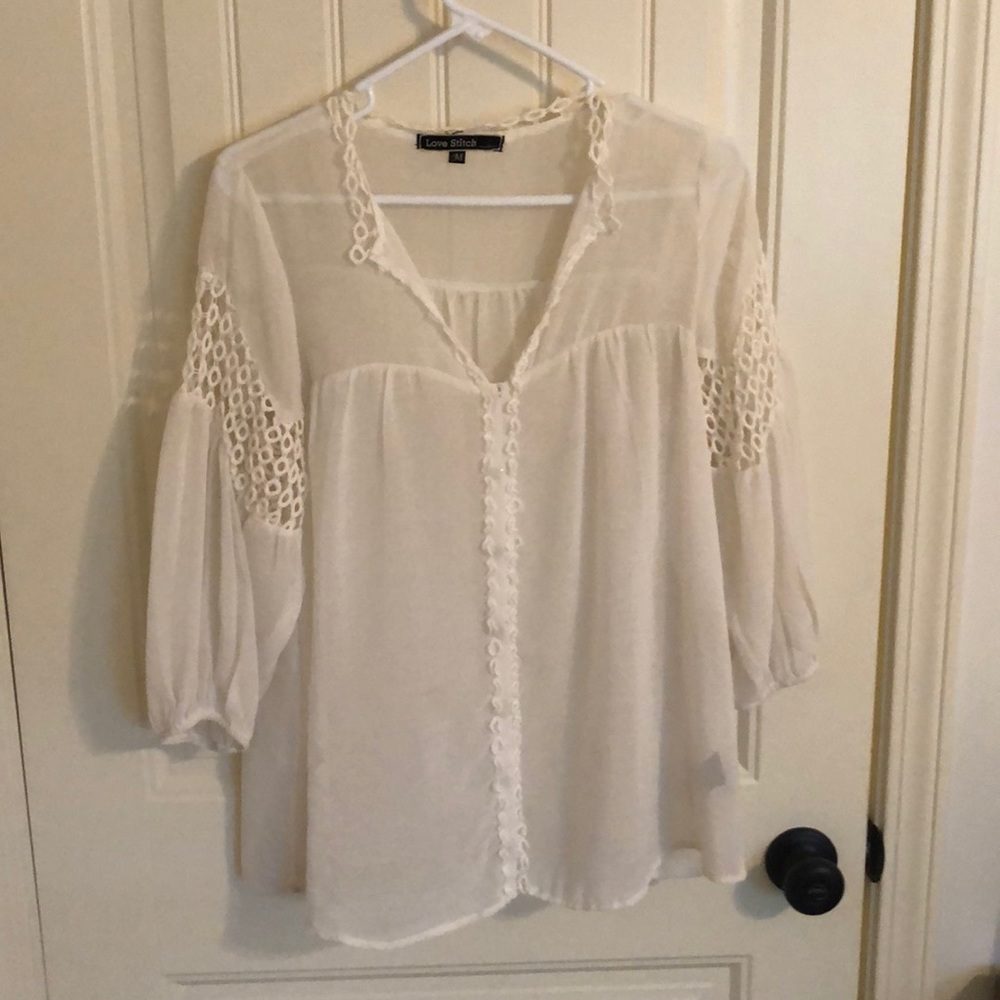 White sheer top